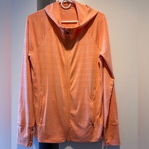 Athleta lightweight zipper hoodie in orange sherbet